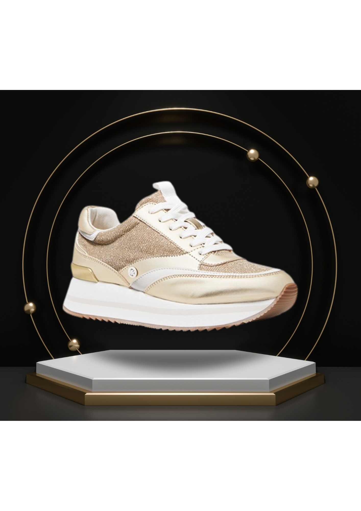 00- MICHAEL KORS Baskets Mariah en maille à chaîne métallisées