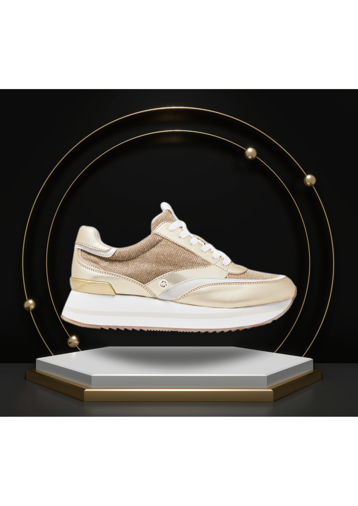 00- MICHAEL KORS Baskets Mariah en maille à chaîne métallisées