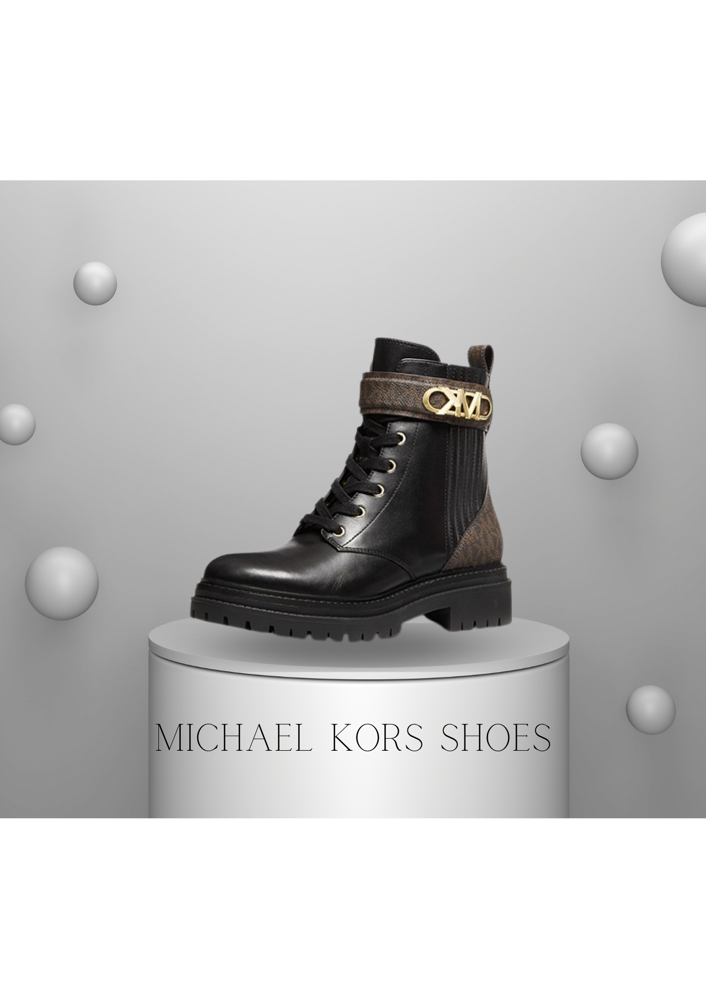 00- MICHAEL KORS Bottes combat Parker en cuir