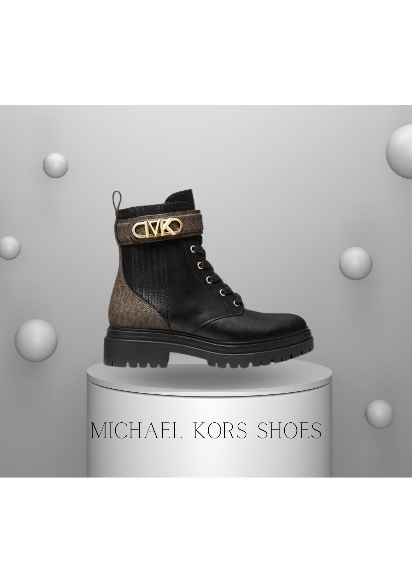 00- MICHAEL KORS Bottes combat Parker en cuir
