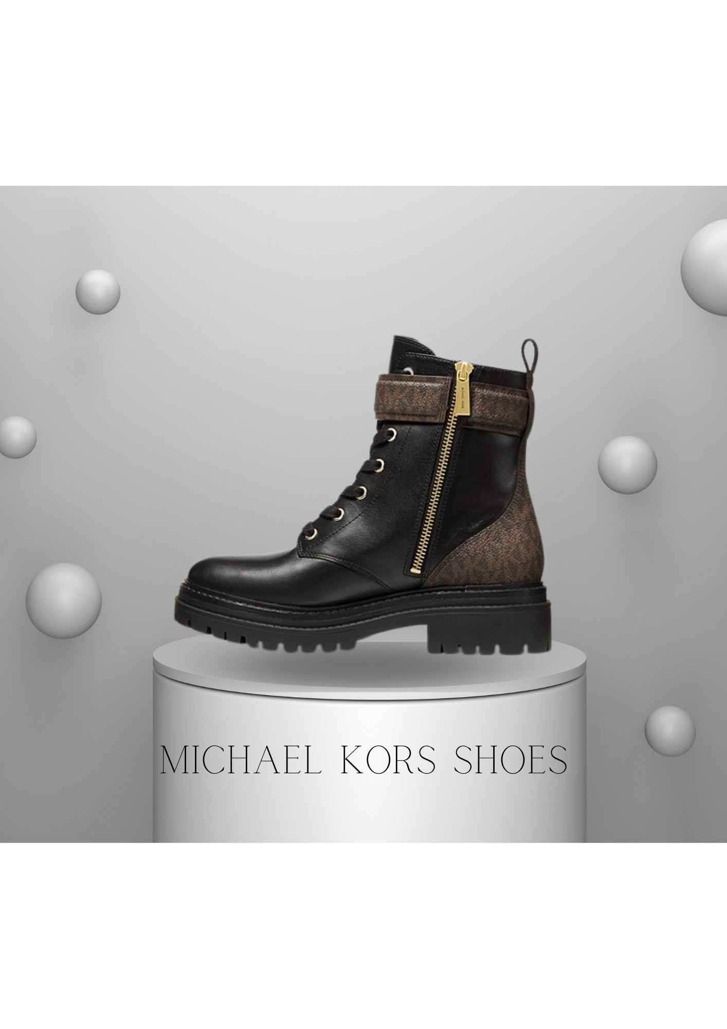 00- MICHAEL KORS Bottes combat Parker en cuir