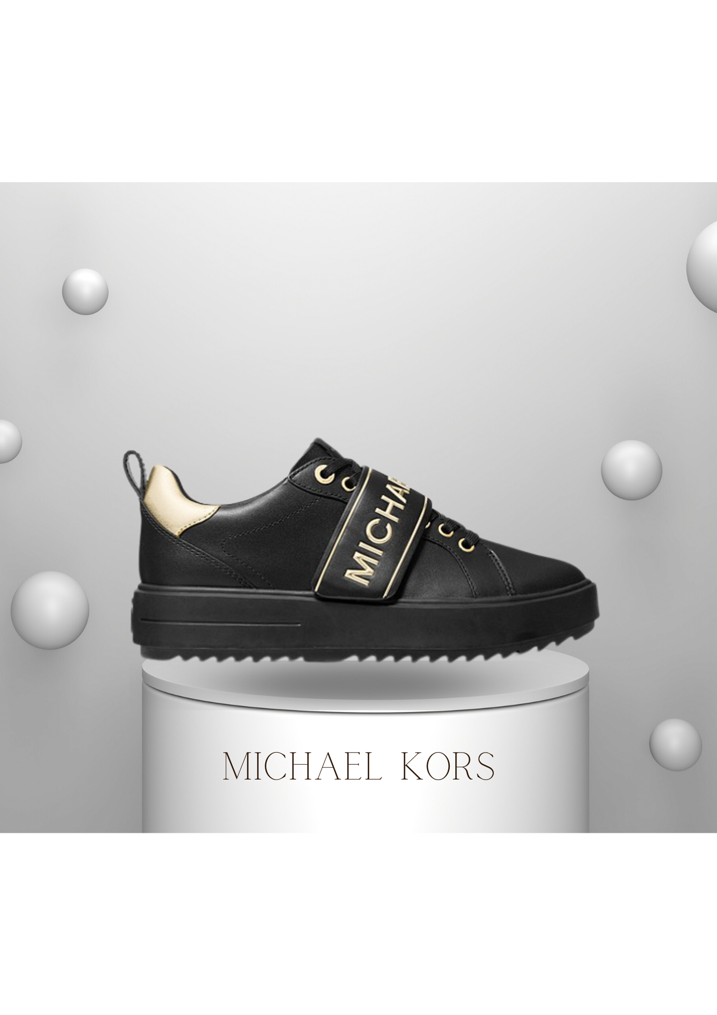 00- MICHAEL KORS Emmett Logo Tape Leather 