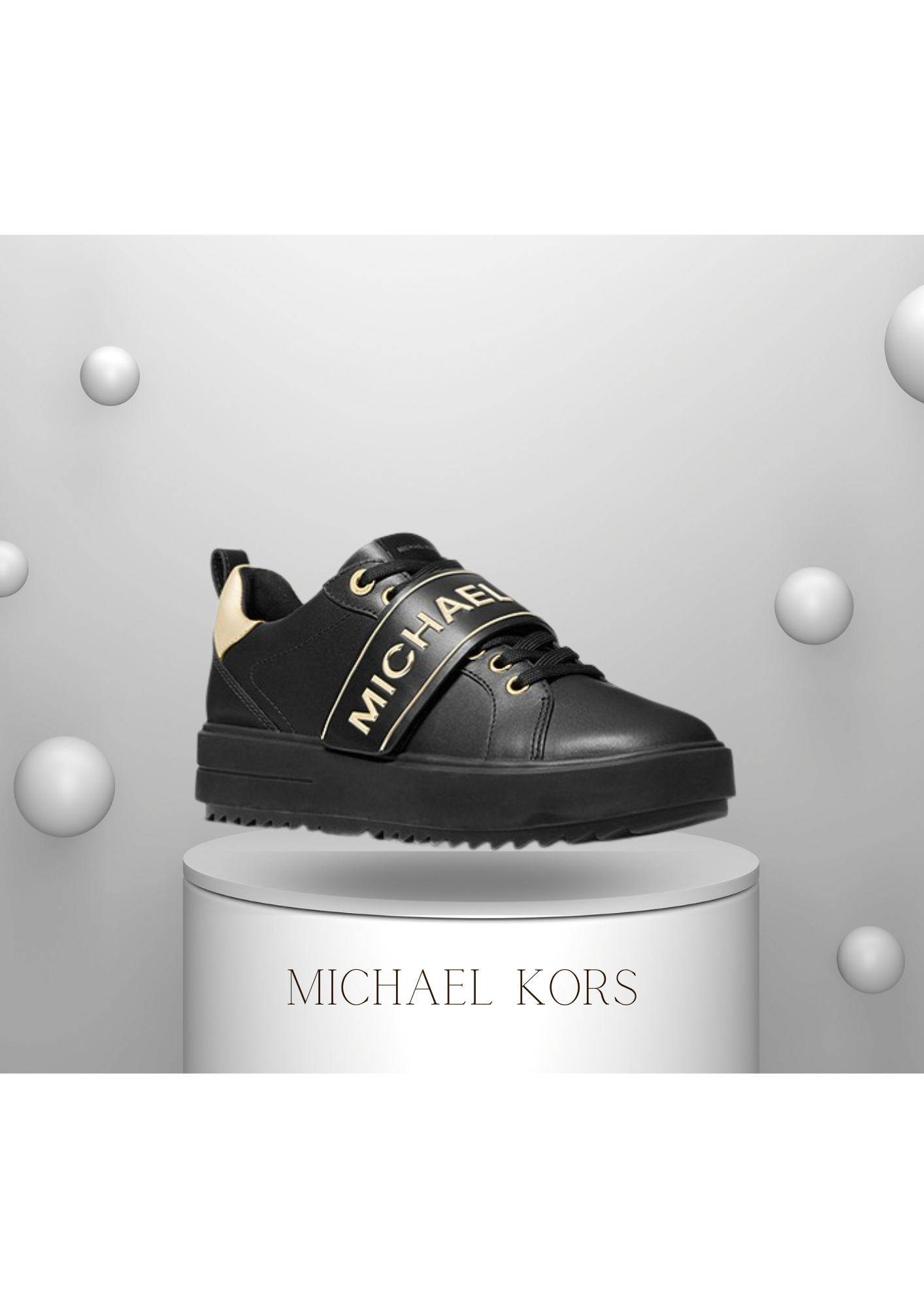 00- MICHAEL KORS Emmett Logo Tape Leather 