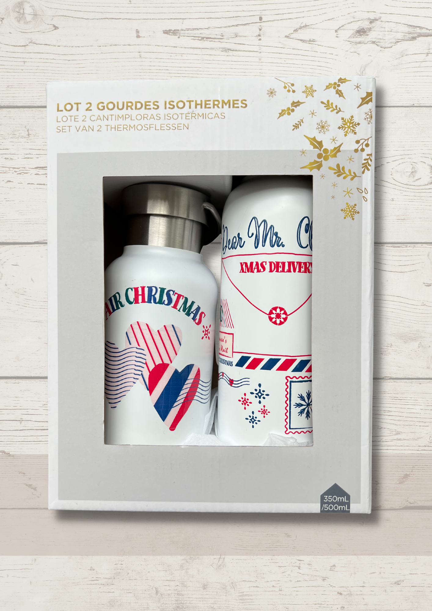 Lot de 2 bouteilles (gourdes) isothermes 350ml + 500ml