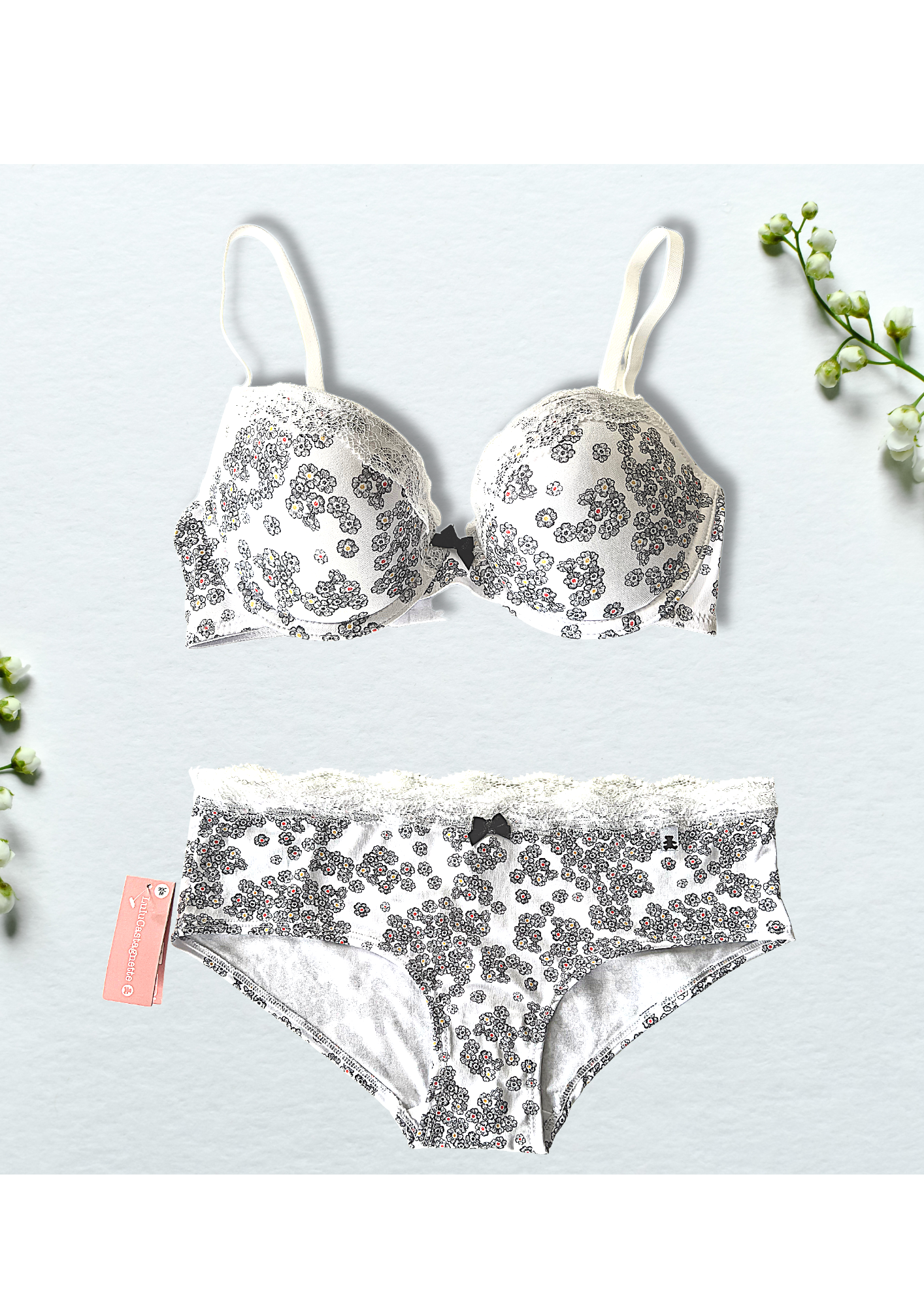 Ensemble de lingerie soutien gorge et culotte Lulu castagnette