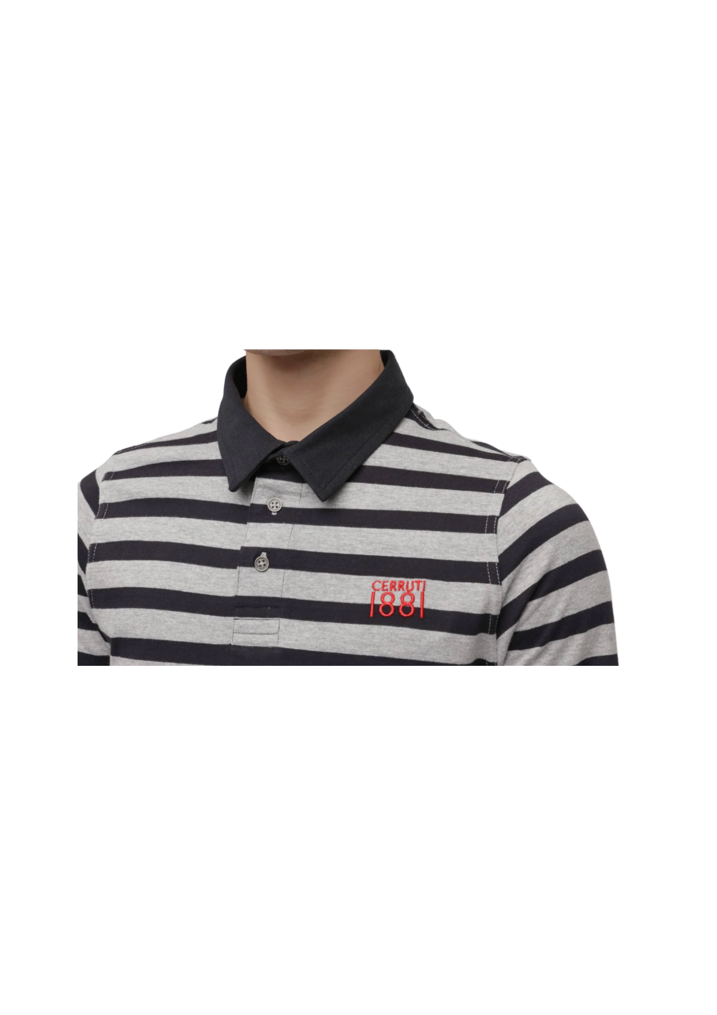 Polo manches longues rayures Cerruti 1881 Calabria - Gris