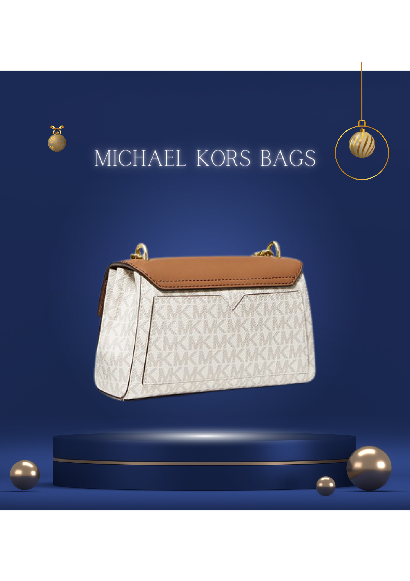 00- MICHAEL KORS Petit sac à bandoulière en cuir et logo bicolore Lita