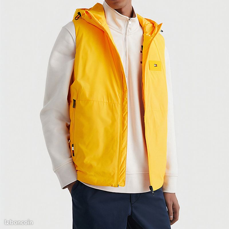 Tommy Hilfiger Gilet à capuche jaune pour homme