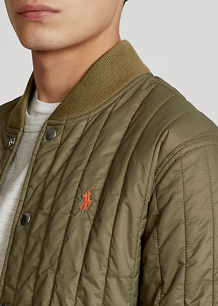 Polo Ralph Lauren Veste de baseball hydrofuge kaki