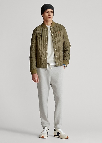 Polo Ralph Lauren Veste de baseball hydrofuge kaki
