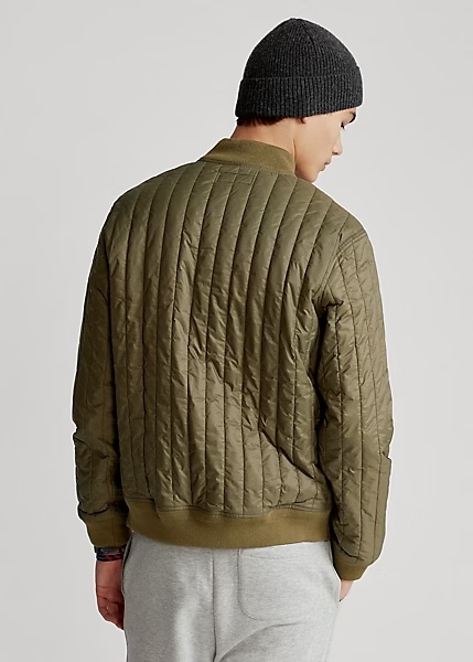 Polo Ralph Lauren Veste de baseball hydrofuge kaki
