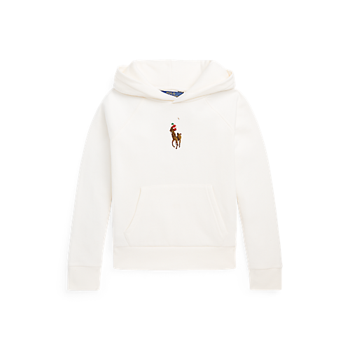 Polo Ralph Lauren Sweat à capuche blanc cassé big poney pour enfant