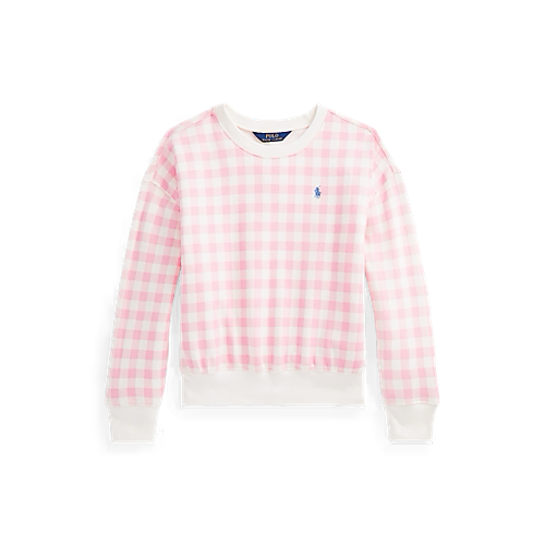 Polo Ralph Lauren Sweat vichy en molleton à carreaux rose et blanc 