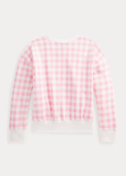 Polo Ralph Lauren Sweat vichy en molleton à carreaux rose et blanc 