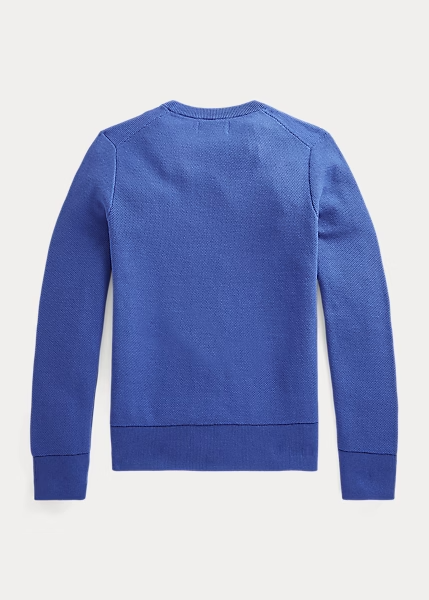 Polo Ralph Lauren Pull en coton piqué bleu