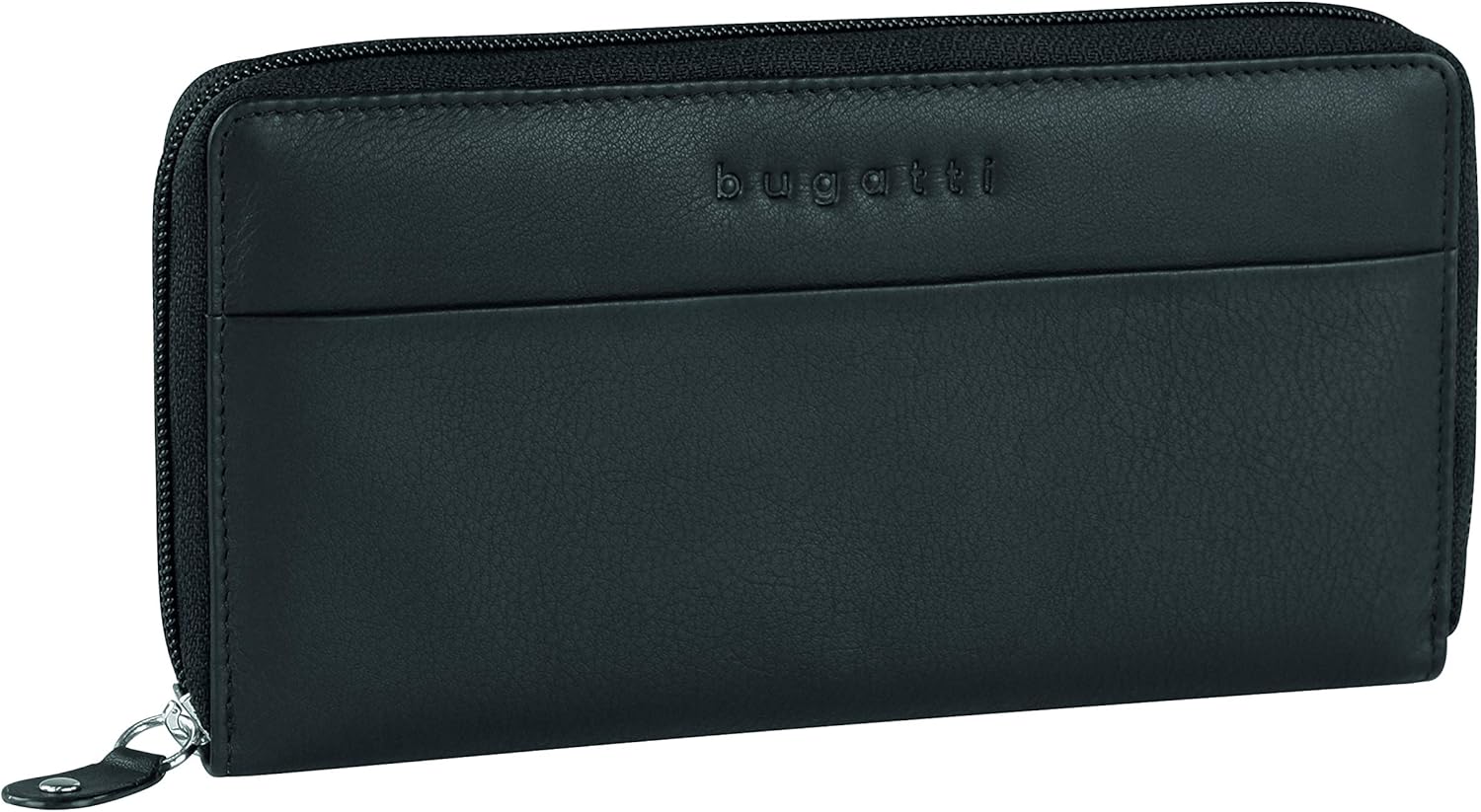 Bugatti Horizon Portefeuille en cuir pour femme - plusieurs compartiments format paysage, noir