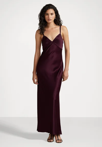 Polo Ralph Lauren SLEEVELESS DRESS double faced - Robe de soirée en satin - ruby