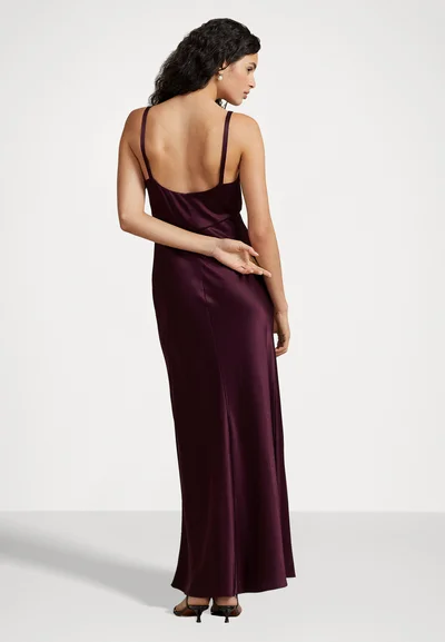 Polo Ralph Lauren SLEEVELESS DRESS double faced - Robe de soirée en satin - ruby