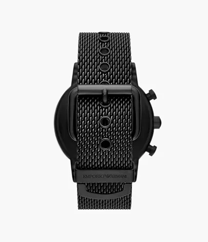 Montre Armani pour homme chronographe en acier inoxydable noire AR11470
