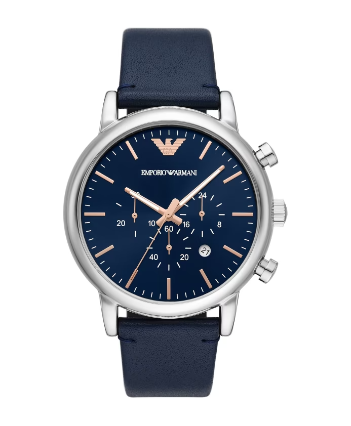 Montre Emporio Armani homme AR11451 bracelet en cuir marine