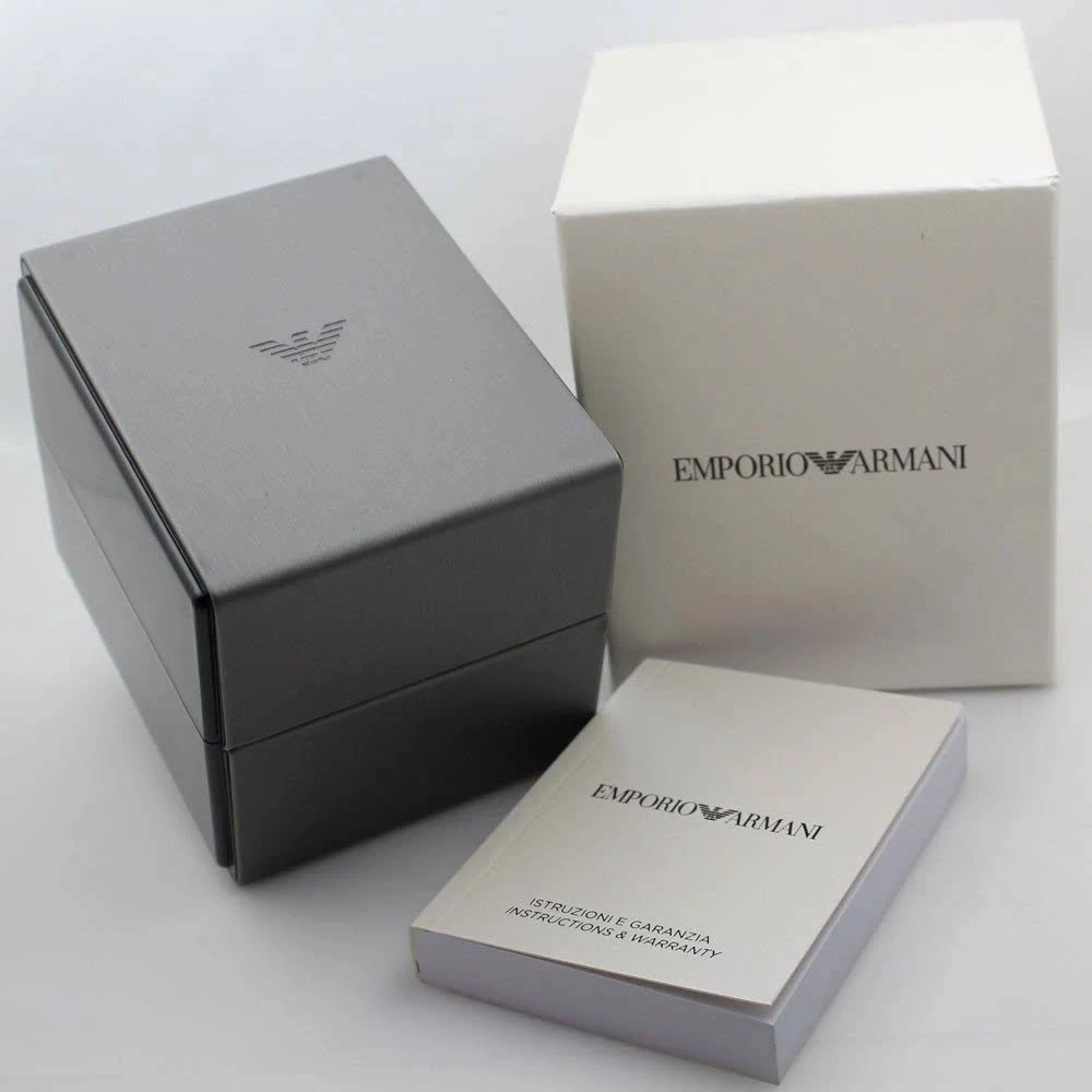 Montre Emporio Armani Homme New Retro AR1651 bracelet en cuir effet croco bleu