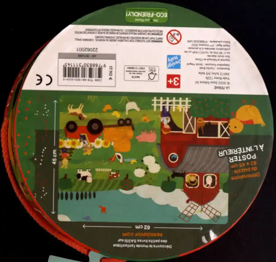 Sassi - La ferme Livre + puzzle géant (30 pièces)