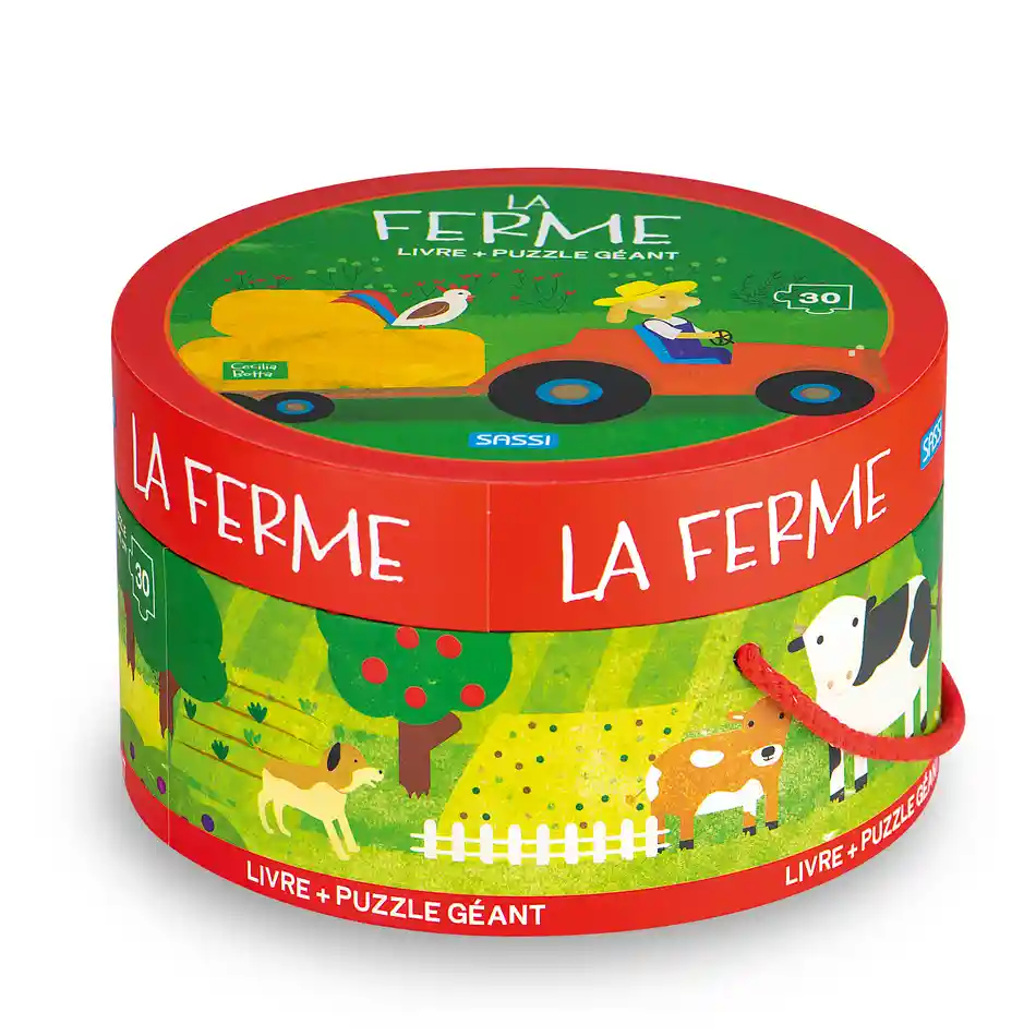 Sassi - La ferme Livre + puzzle géant (30 pièces)