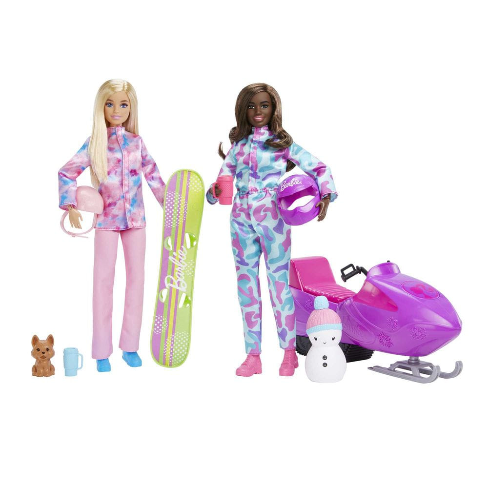 MATTEL Poupées Barbie - coffret de deux poupées sports d’hiver 