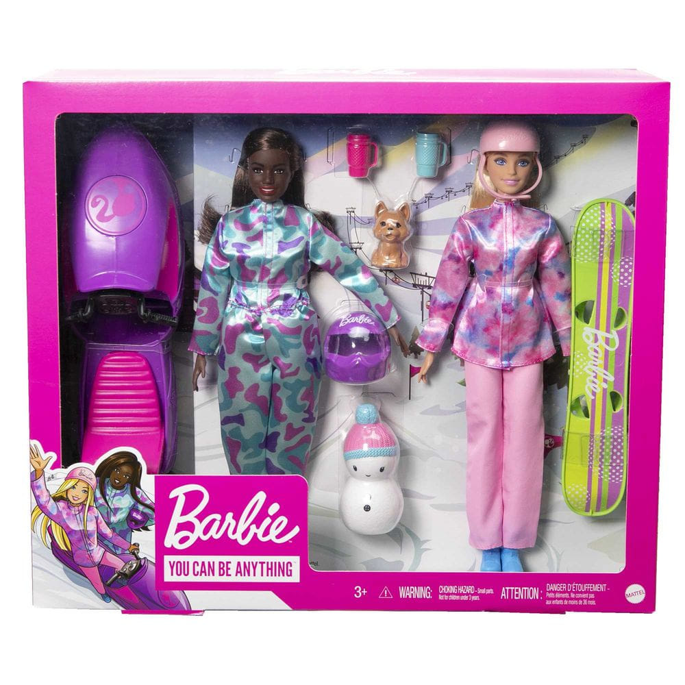MATTEL Poupées Barbie - coffret de deux poupées sports d’hiver 