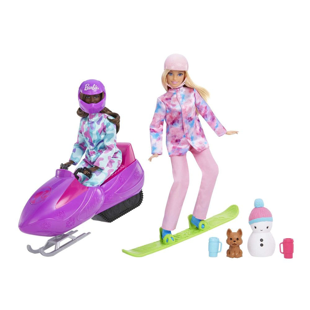 MATTEL Poupées Barbie - coffret de deux poupées sports d’hiver 