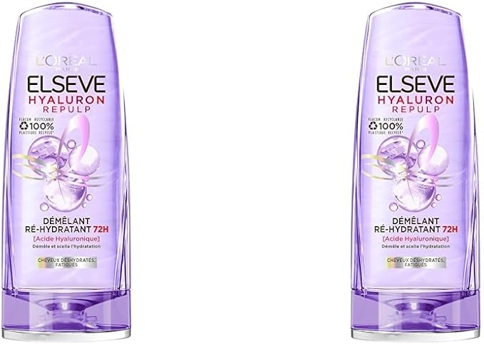 L'Oréal Paris - Elseve Hyaluron Repulp - (Lot de 2) Démêlants Ré-Hydratant - Cheveux Déshydratés et Fatigués - 250 ml 