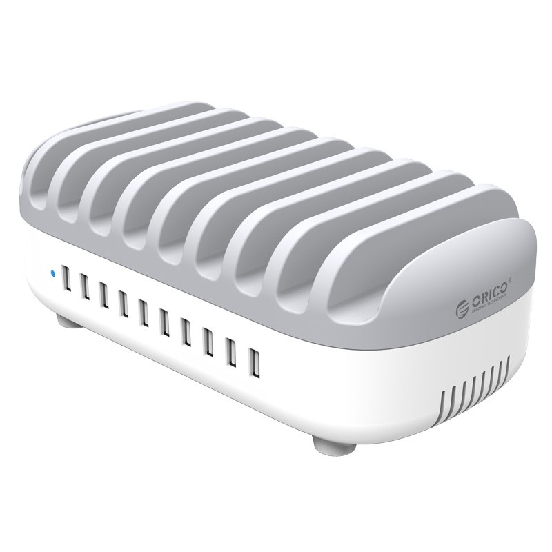 ORICO DUK-10 Ports -DX Station de charge USB 120 W 5 V 2,4 A 10 ports, prise UE (blanc)