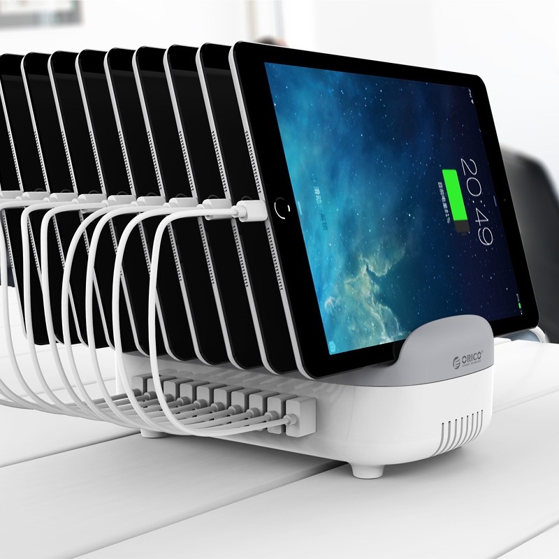 ORICO DUK-10 Ports -DX Station de charge USB 120 W 5 V 2,4 A 10 ports, prise UE (blanc)