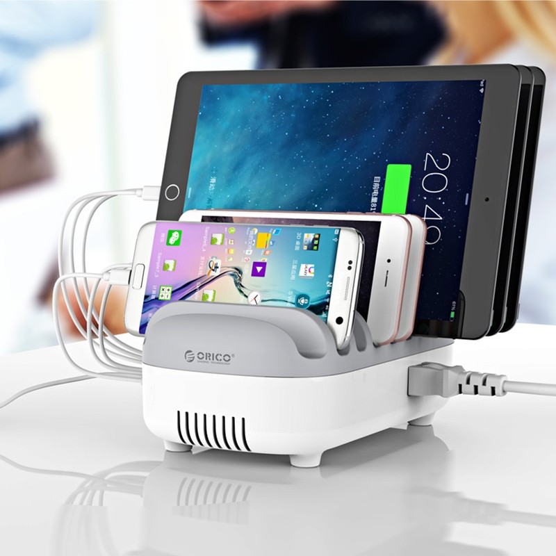 ORICO DUK-10 Ports -DX Station de charge USB 120 W 5 V 2,4 A 10 ports, prise UE (blanc)