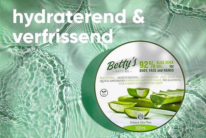 Betty's Nature Gel à l'Aloe Vera 300ml - Corps Visage et Mains - 100% Naturel 