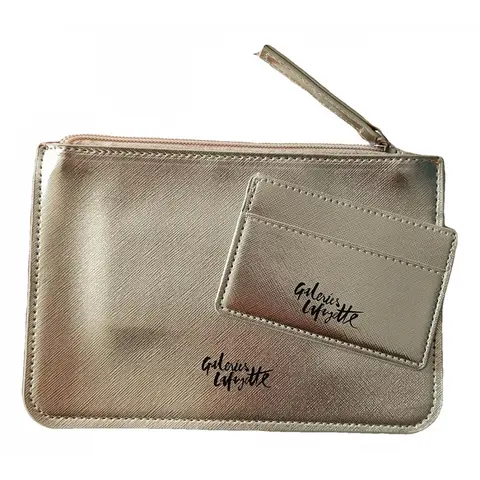 GALERIES LAFAYETTE Pochette à zip et porte-cartes dorés