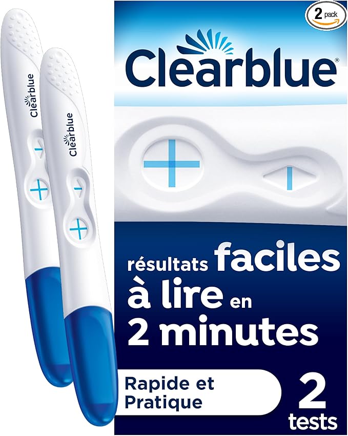 Clearblue Test De Grossesse, boite de 2 unités, Fiable à Plus De 99 %, Détection Précoce de la Grossesse