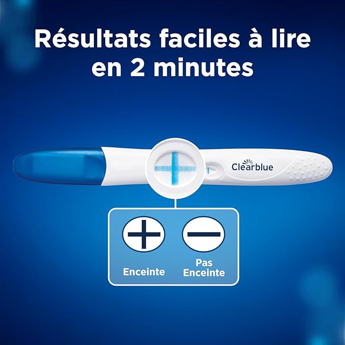 Clearblue Test De Grossesse, boite de 2 unités, Fiable à Plus De 99 %, Détection Précoce de la Grossesse