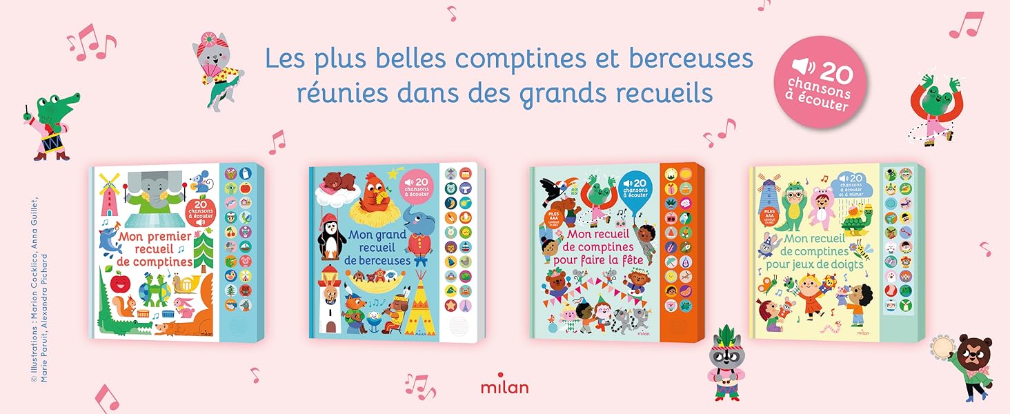 Milan - Mon grand recueil de berceuses - livre musical 