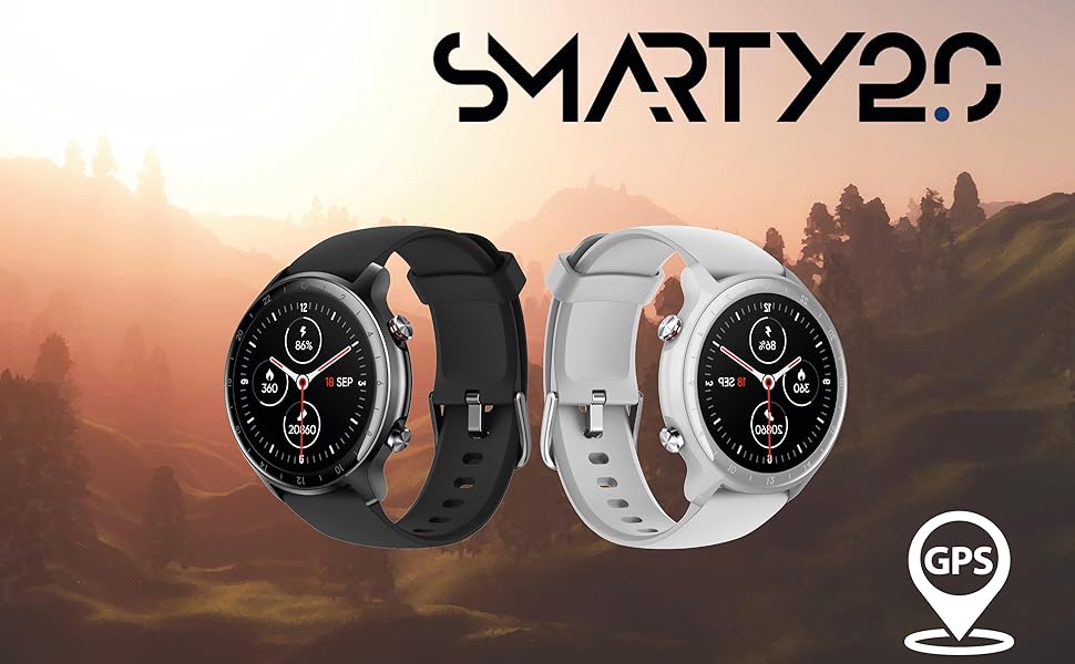 SMARTY 2.0 - SW031B - Montre connectée - Montre SMARTY ARENA - modèle mixte - Boitier rond en ABS et céramique