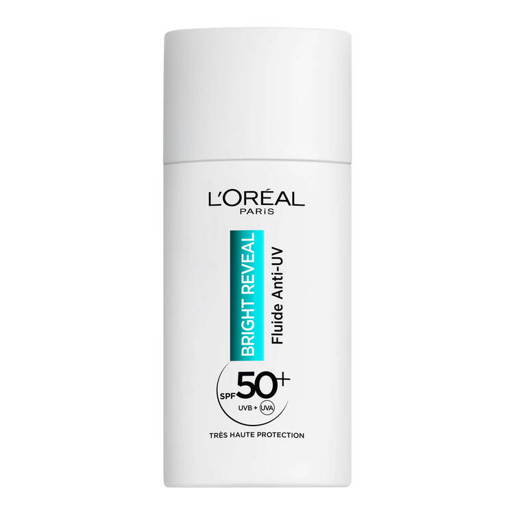 L'oréal Bright Reveal Fluide Anti-UV SPF50+ Anti-Taches Niacinamide Fluide + Anti-Taches​ Filtres UVB/UVA + LHA + Vitamine E