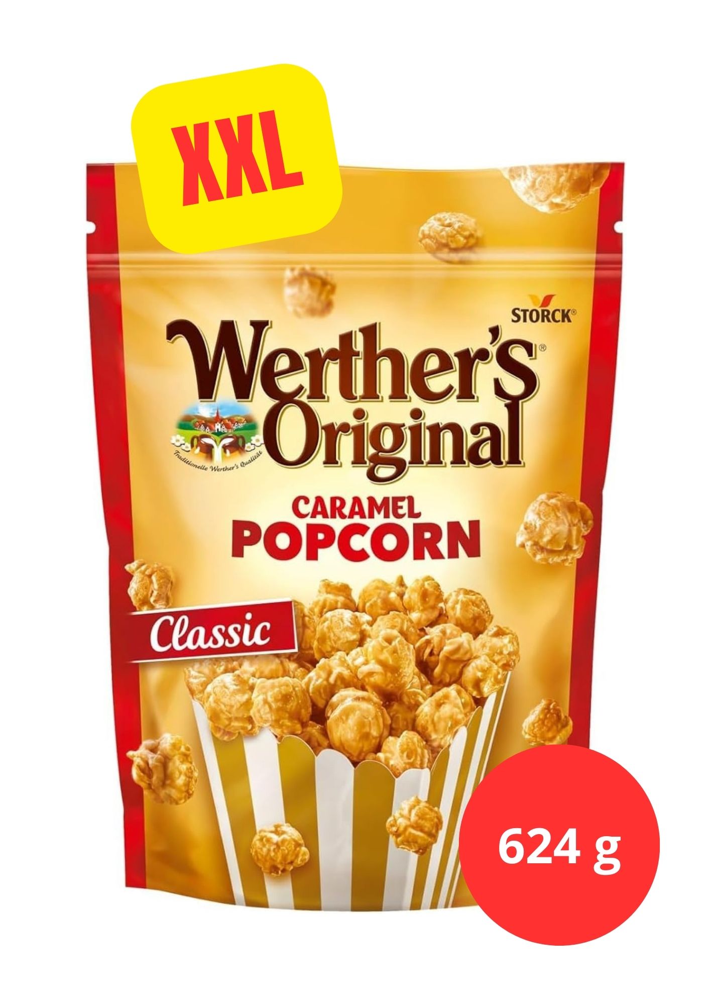 Werther's Original - Popcorn Classic Germany Storck Original - Popcorn enrobé de caramel crémeux XXL - 624 g -