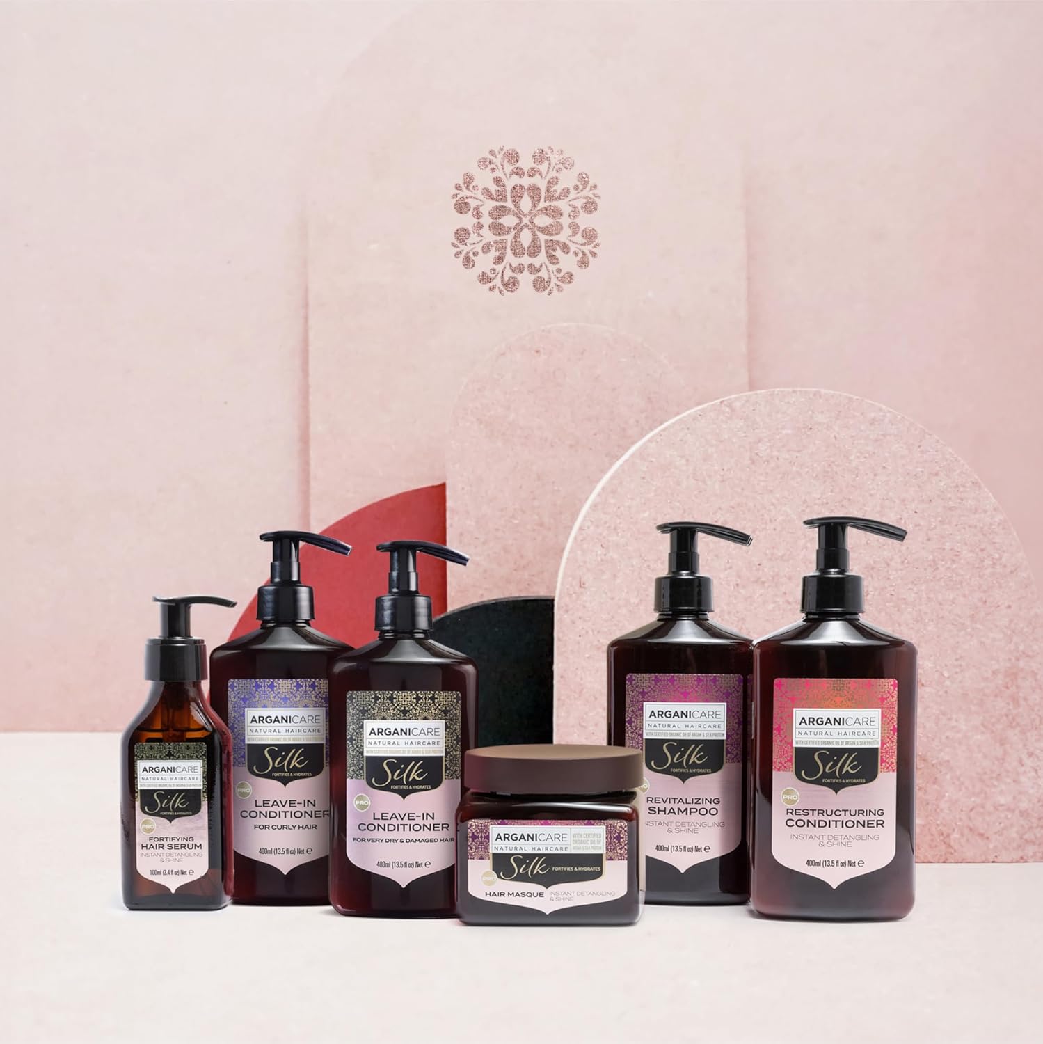 Arganicare Shampooing gamme Silk REVITALISANT, Protéine de Soie pour Cheveux secs et abîmés 400 mL