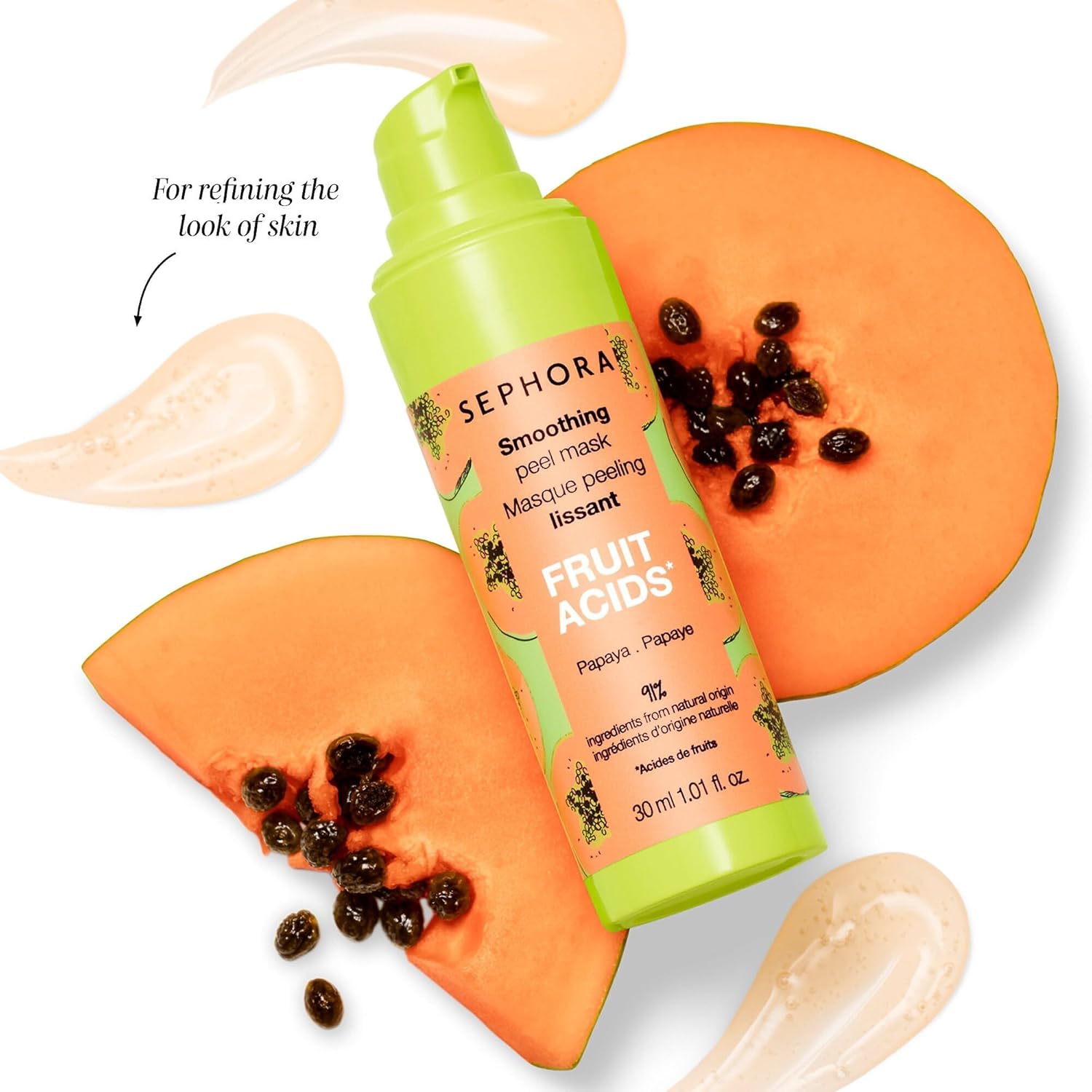 SEPHORA Mask Peeling - Masque Lissant AHA Papaye d'origine naturelle - 30mL
