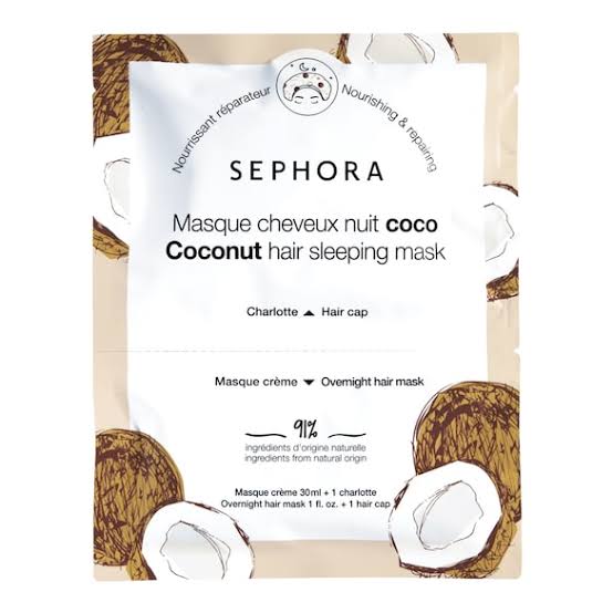 Sephora Masque cheveux nuit coco - Soin capillaire de nuit masque crème + charlotte - 30 ml