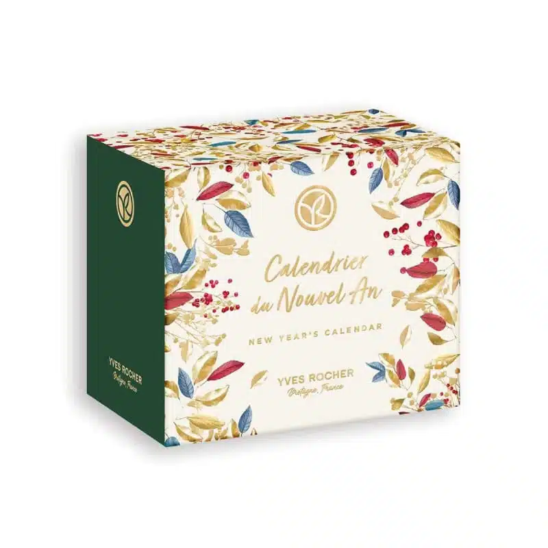 YVES ROCHER Calendrier du Nouvel An - lot de 7 produits - 1 mascara - 1 crayon khôl - 1 fard à paupières - 2 vernis - 2 rouge à lèvre