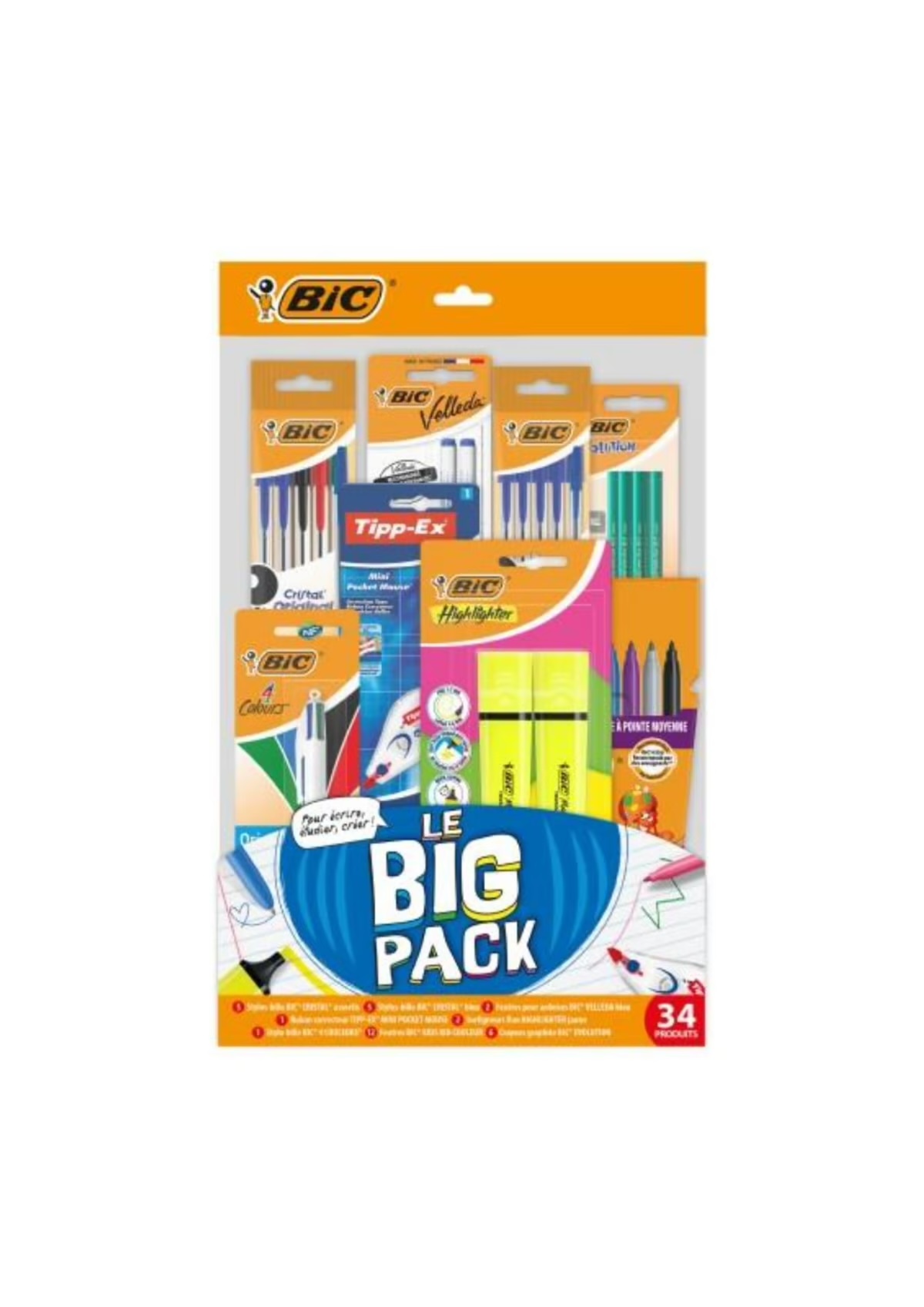 BIC - Le BIG Pack fournitures scolaires - 34 pièces