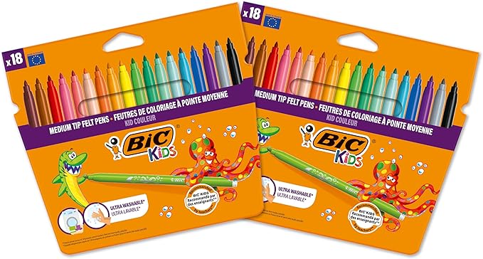 BIC Kids - Feutres de Coloriage - Carton de 18