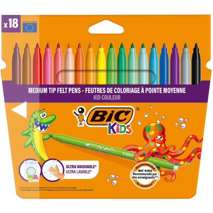 BIC Kids - Feutres de Coloriage - Carton de 18