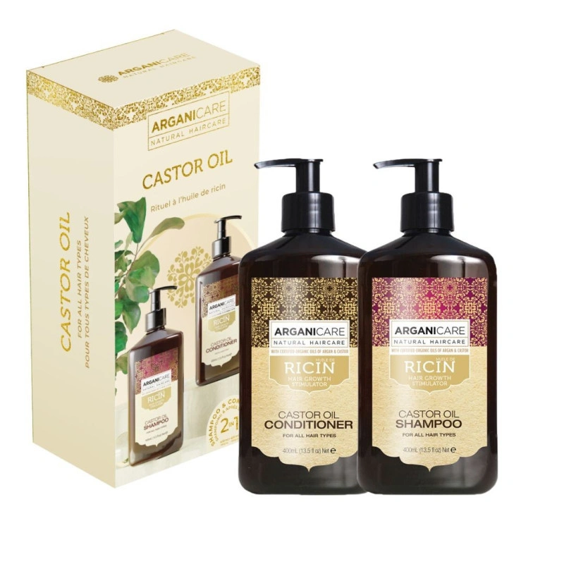 ARGANICARE - Coffret Shampooing + Après-shampooing Ricin - 400 ml + 400 ml